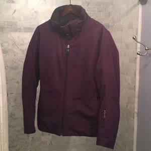 This is a beautiful deep purple spider ski jacket